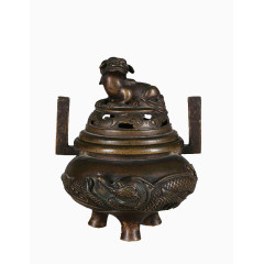清中期铜龙纽香熏