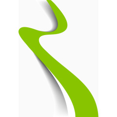 矢量手绘绿色曲线