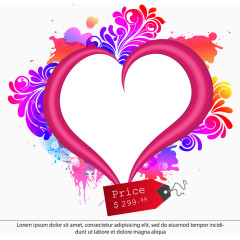 矢量爱心装饰图案免扣素材