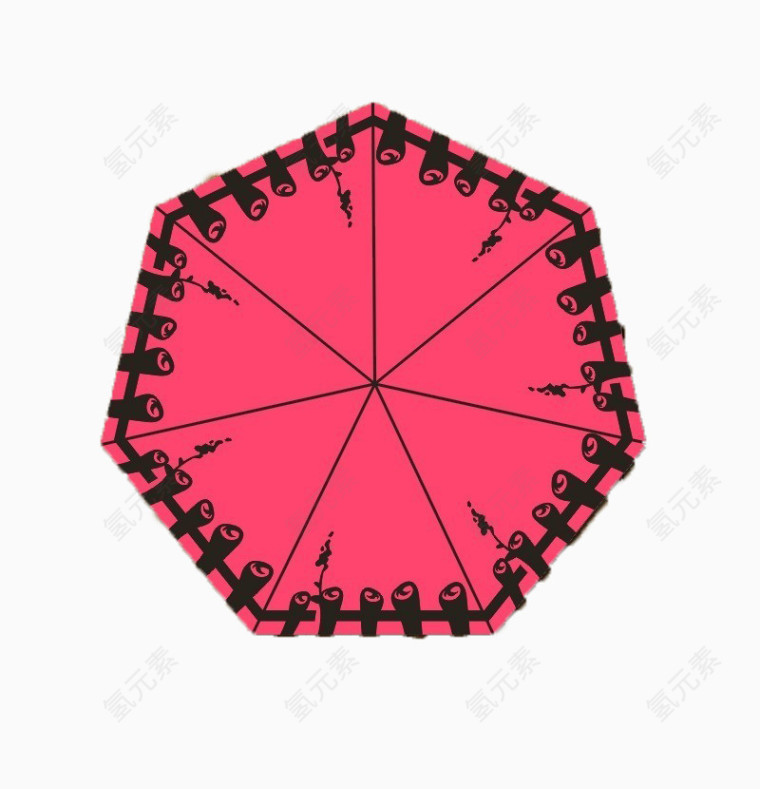 卡通雨伞设计小孩雨伞免扣素材