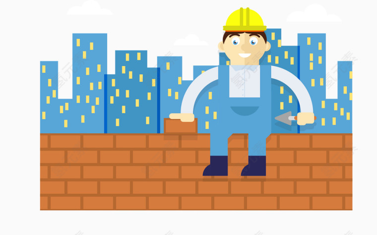 矢量建筑工人插图