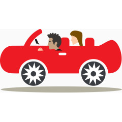 敞篷车图标矢量图