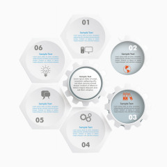 简约六边形元素信息图表