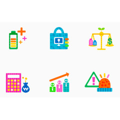 一组可爱风格图标设计