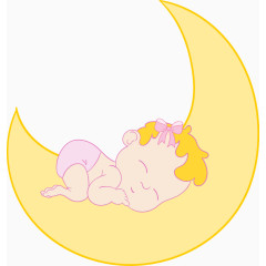 矢量月亮上的婴儿