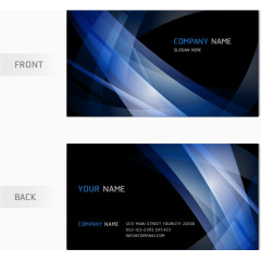 矢量蓝色曲线名片