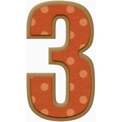 橙色波点数字3