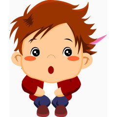 蹲着的人物男孩