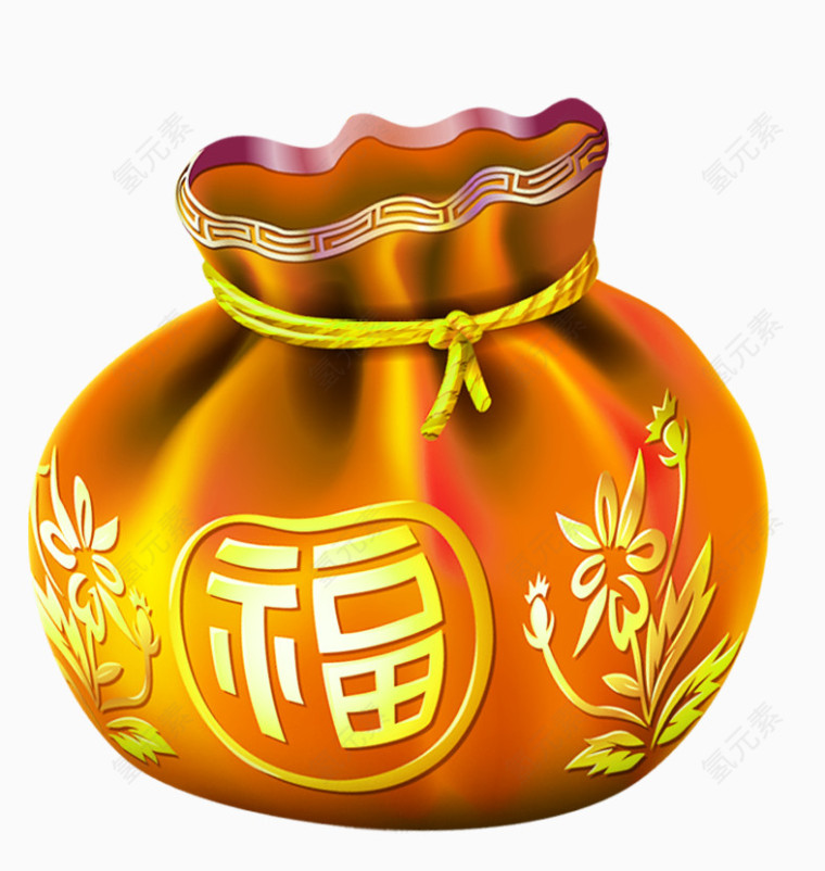 金色大气福袋装饰图案