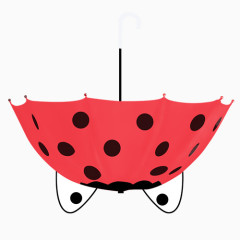 倒立的卡通黑点雨伞