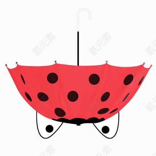 倒立的卡通黑点雨伞