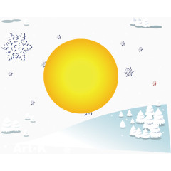 雪景太阳冬季