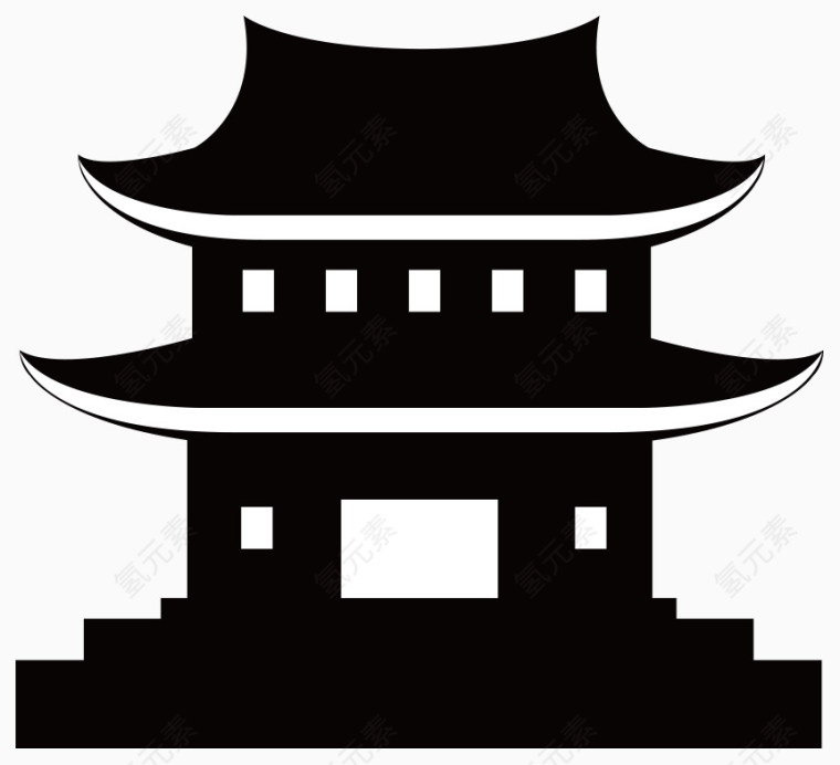 矢量中国古建筑寺庙