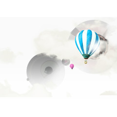 云彩热气球热带元素