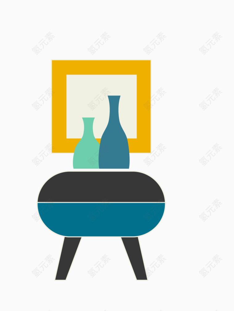 矢量暗色家居家具洗漱台盆