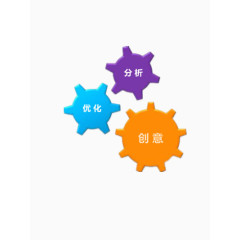 彩色齿轮状企业文化立体图标
