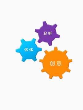 彩色齿轮状企业文化立体图标