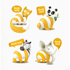 4款动物可爱标签