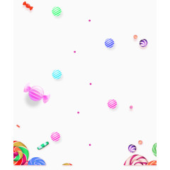 红色简约糖果漂浮素材