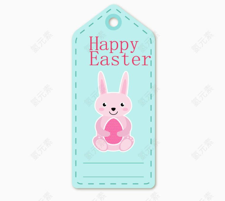 可爱的兔子吊牌标签矢量图