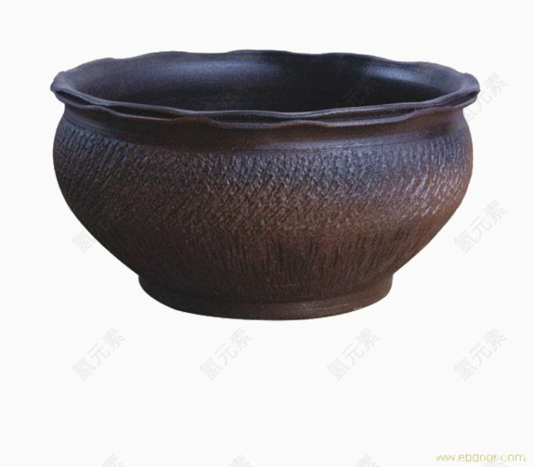 花纹边陶瓷花盆