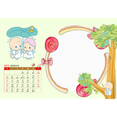 卡通小天使儿童成长相册模板