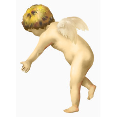 水彩绘画儿童天使翅膀