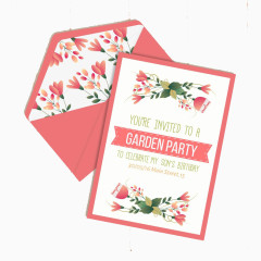 可爱的花园派对邀请函