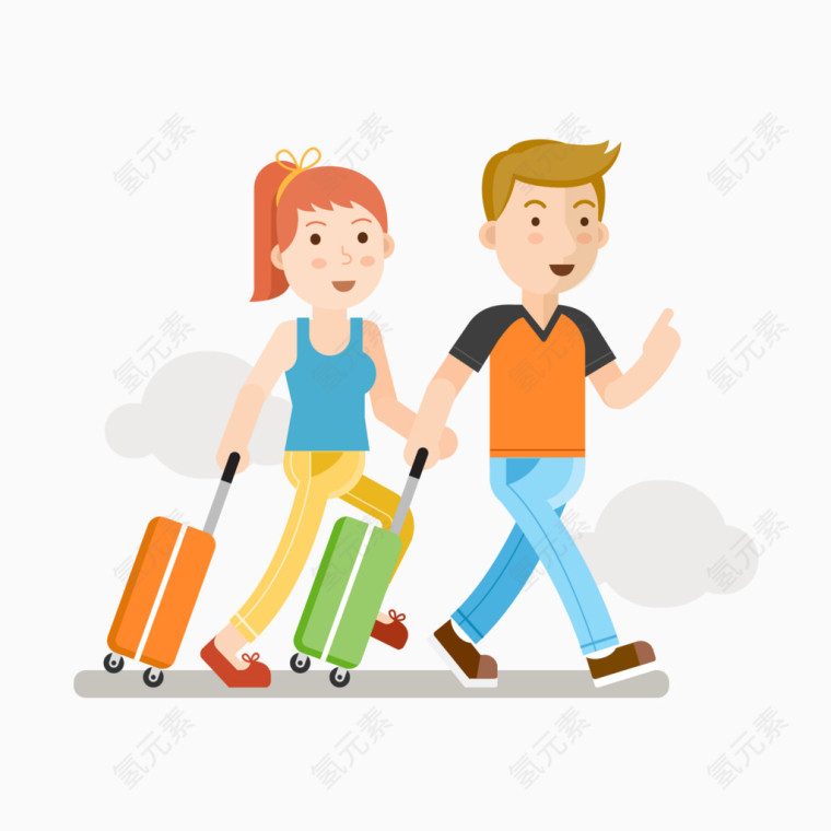 矢量情侣旅游