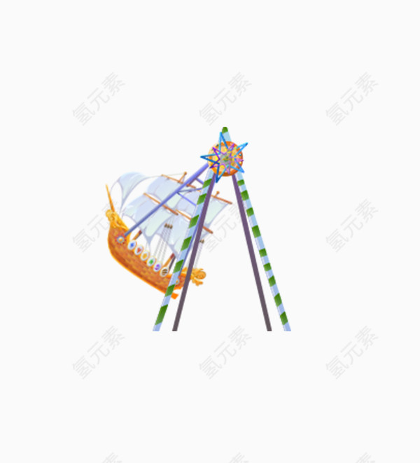 海盗船卡通游乐场欢乐谷装饰