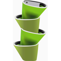 矢量手绘绿色杯子