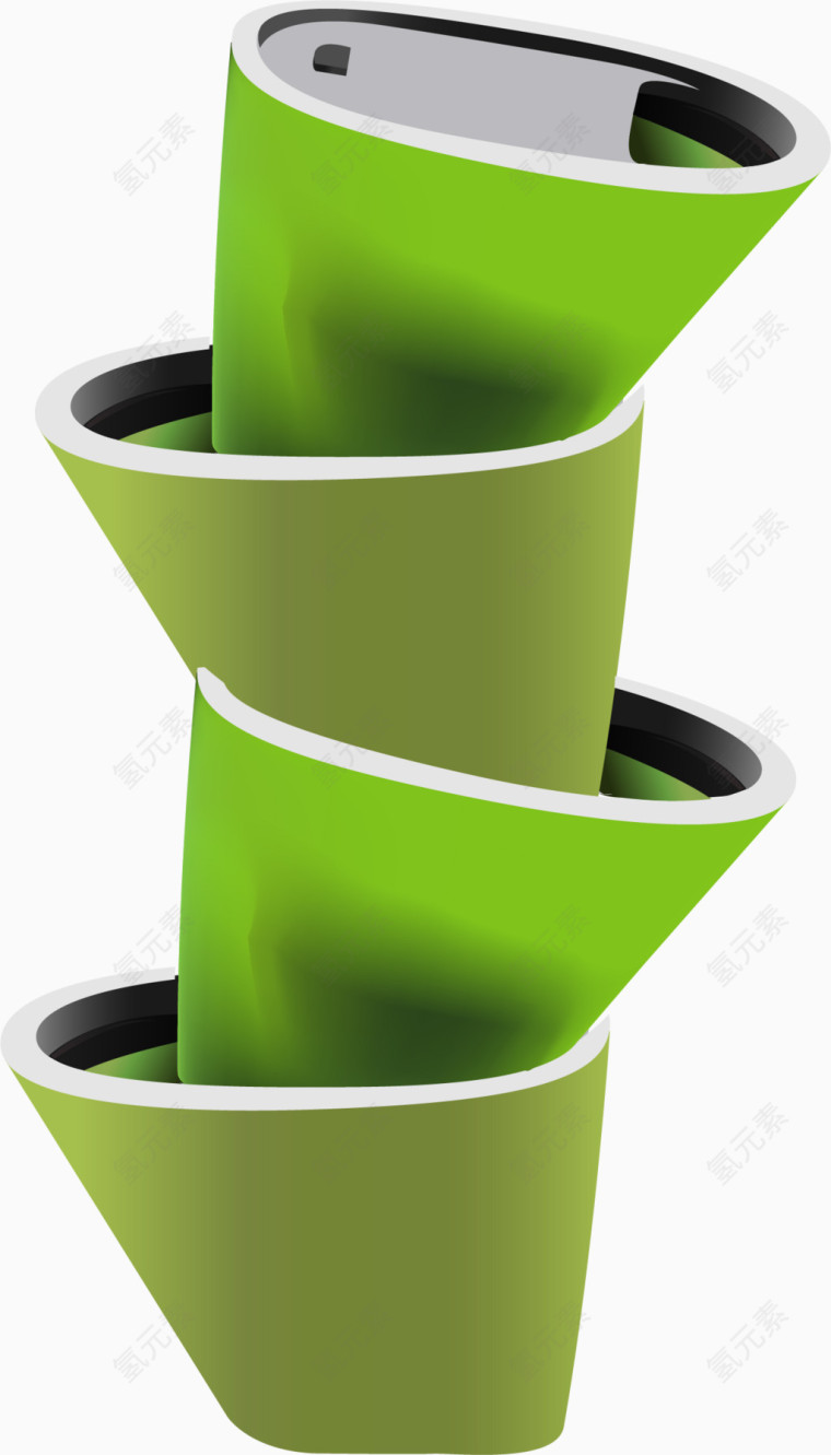 矢量手绘绿色杯子