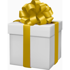 矢量手绘金色拉花装饰蝴蝶结礼盒