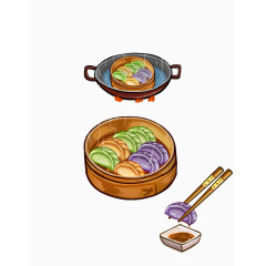 卡通手绘版水饺