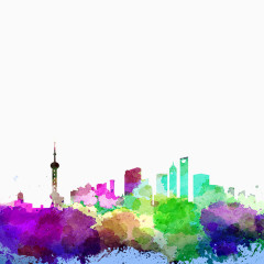 水墨上海城市素材