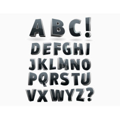 黑色立体字母设计矢量素材