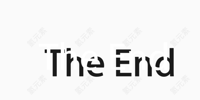 矢量黑色线条装饰结束英文字母