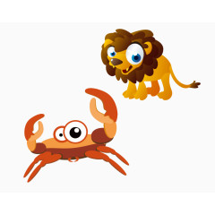 草原之王狮子和大螃蟹