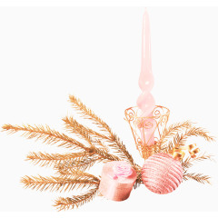 枝叶蜡烛圣诞彩球