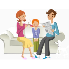 幸福的一家人矢量图