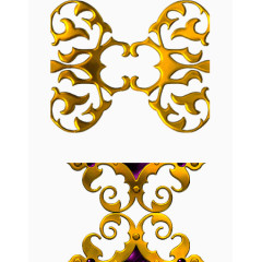 矢量金质花纹素材