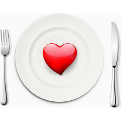 矢量手绘盘子里的爱心