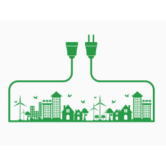 绿色节能环保建筑图案