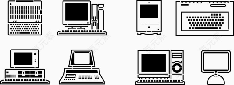 矢量办公用品剪影