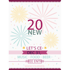 烟花背景派对邀请函