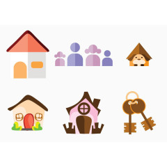 多个甜蜜的家素材