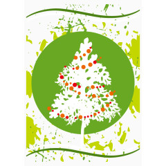 圣诞节  圣诞树 扁平化 小清新 绿色  装饰图案