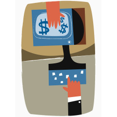 金钱借贷手续插画