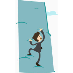 矢量手绘攀爬的职场人