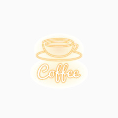 霓虹灯 咖啡 字母 发光 渐变